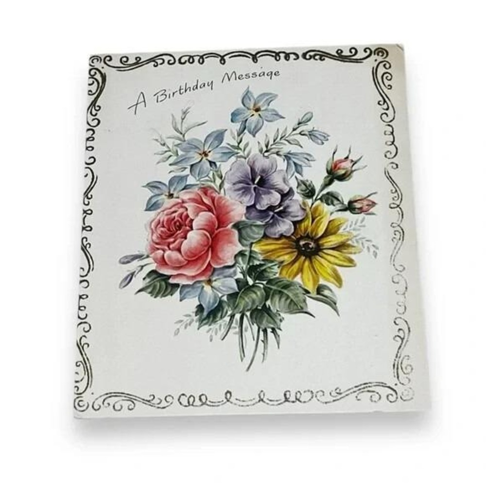 Hallmark A Birthday Message c1946 Vintage Greeting Card DBX